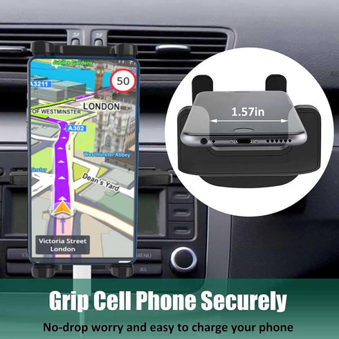 Car CD Slot Mount Tablet Holder for 4-13" iPad & Phone, Universal 360 Rotation for Car Truck Front