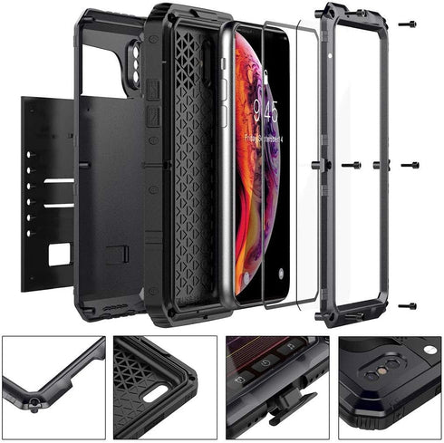Beasyjoy iPhone Xs Max Case, Heavy Duty Waterproof Shockproof Tough Rugged Military Grade Defender with Built-in Screen