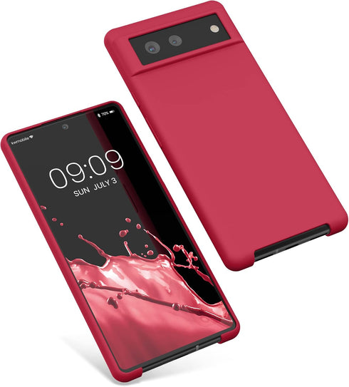 kwmobile Case Compatible with Google Pixel 6, TPU Silicone Phone Cover with Soft Finish, Sweet Cherry