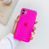 Compatible with iPhone 11 Case, Neon Clear Case with Camera Lens Cover Shell for Women Girls Slim Soft Silicone Protective Transparent Girly Case for iPhone 11, Neon Pink