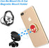 3 Packs Skull Shape Phone Ring Holder, 180° Adjustable Metal Stand in Black, White, Red