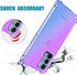 Cute Clear Gradient Slim Case for OnePlus Nord N200 5G with Tempered Glass Screen Protector (Purple/Blue)