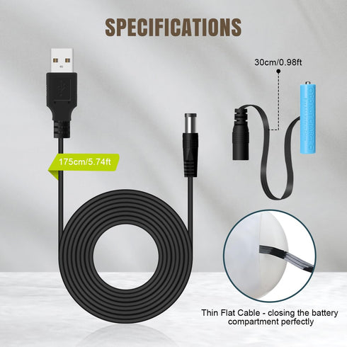 Lenink Power Supply Cable for AAA Battery, Replace AAA Battery