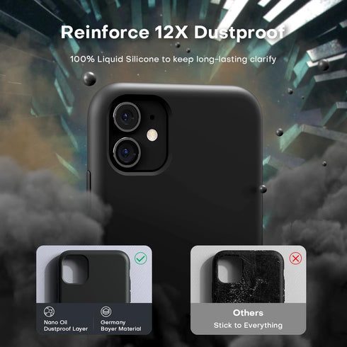 TOCOL Slim Silicone Case for iPhone 11 6.1 Inch, Anti-Slip Drop Protection, Precise Fit, Black
