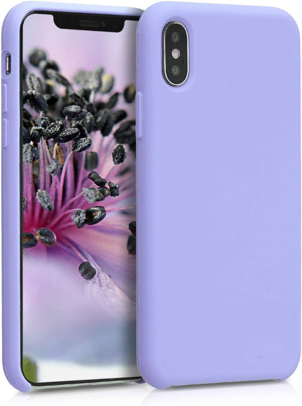 kwmobile TPU Silicone Case for Apple iPhone Xs, Soft Finish Phone Cover in Light Lavender