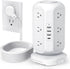 AOFO Tower Power Strip Flat Plug with 12 Outlets 4 USB(1 USB C),