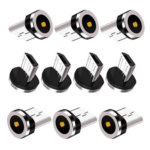 Magnetic Charging Series (Micro Tips) 10pcs, Just Micro Tips Without Nylon Braided USB Cords, Compatible for Micro