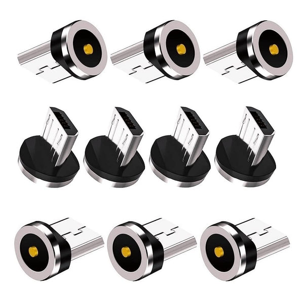 Magnetic Charging Series (Micro Tips) 10pcs, Just Micro Tips Without Nylon Braided USB Cords, Compatible for Micro