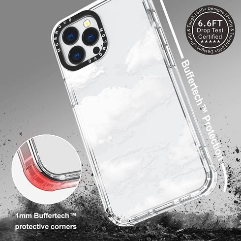 MOSNOVO Case for iPhone 13 Pro Max, Clear TPU Bumper Cover, Military-Grade Drop Protection, Anti Peel Off Tech, Cloud