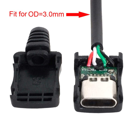 cablecc 10set DIY 4pin USB 2.0 Type C Female Socket Connector - SMT Type with PC Board, Housing & 3.0mm SR