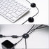 MECCANIXITY Cable Clips Organizer for Desk - 4 Slot Silicone Adhesive Wire Holders for USB Cable, Black