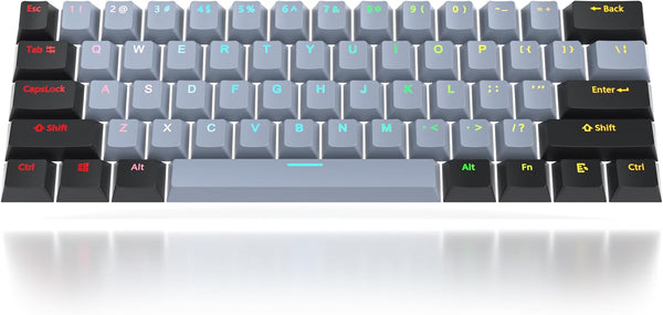 Guffercty kred 61-Keys PBT 60% Keycaps, Shine-Through OEM Profile, Backlit US Layout for 60% Mechanical Keyboard (61