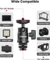 Mini Ball Head, ULANZI H28 Panoramic Tripod Head + Dual Hot Shoe Mount DSLR Camera Adapter