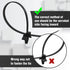 50 Pcs Black Nylon Push Mount Cable Zip Tie, 120mm / 4.7 Inch Arrow Push Mount Cable Ties for Multi-Purpose Use