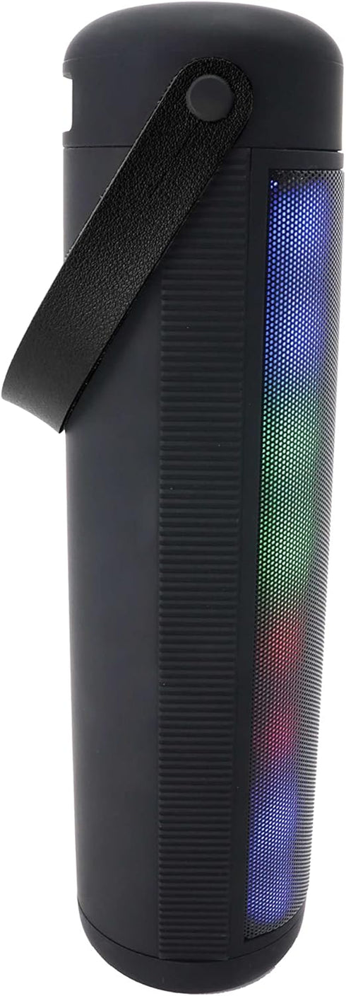Riptunes Mini Tower Night Light Bluetooth Speaker, Portable Wireless Speaker with Changing LED Lights, Built-in FM Radio