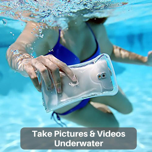 AquaVault 100% Waterproof Floating Smart Phone Case & Money Pouch, Fits All Phones, Heavy Duty PVC, Adjustable Neck