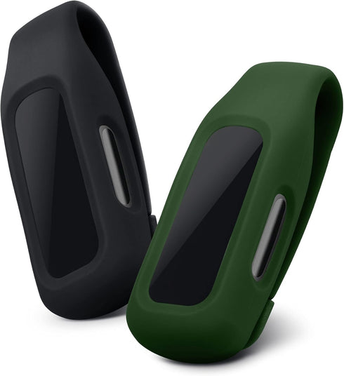 kwmobile 2X Clip Holders - Compatible with Fitbit Inspire 3 / Inspire 2 / Ace 3, Clip-On Replacement Set (Black/Dark
