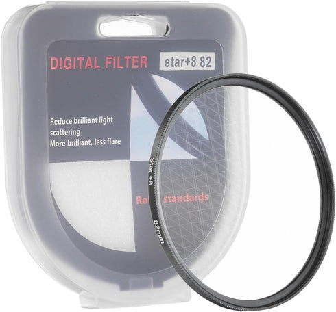 PATIKIL 82mm Star Filter, 8 Points Starburst Len Filter Variable Twinkle Effect