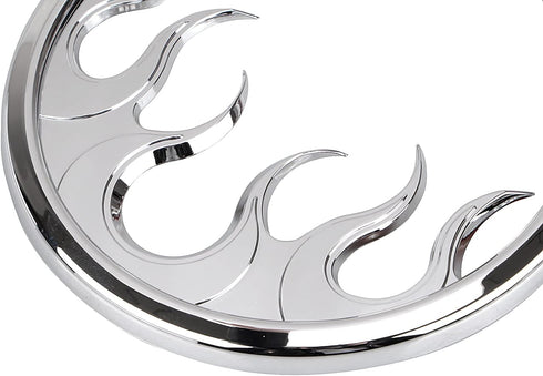 1 Pair Front Chrome Motorcycle Flame Speaker Grill Accent Trim Cover for Harley Touring Electra Street Glide Ultra