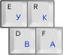 HQRP 2pcs Cyrillic Alphabet Ukrainian Russian Laminated Keyboard Stickers On Transparent Background with Blue Lettering
