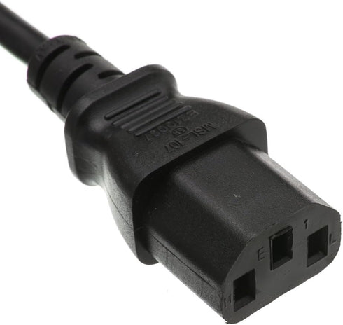 CableWholesale 3 C13 C14 3 18 10 C13 C14 feet Computer/Monitor Power Extension Cord, Female to Male Plug, Pin, AWG
