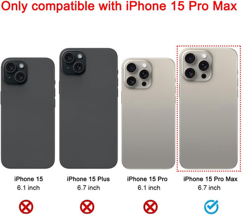 OEM Back Rear Camera Lens Glass Replacement for iPhone 15 Pro Max 6.7 inches with pre-Installed Adhesive and Reparing Toolkit