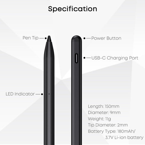 CHUWI H8 Stylus Pen for TouchScreens, Universal Stylus Pen, 90s Auto Sleep, Black Stylus Pencil for Hipad XPro, Hipad