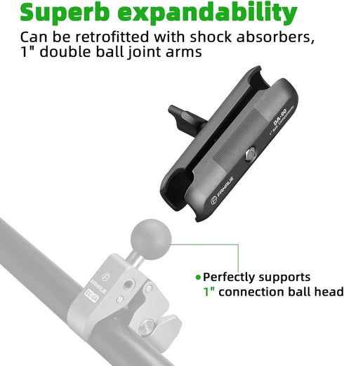 FANAUE Double Socket Arm – Compatible with B Size 1" Ball Components for RAM Mounts (Medium Arm)