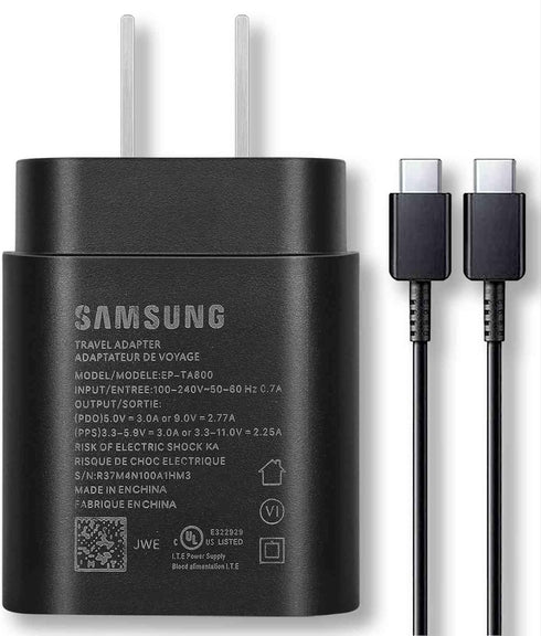Fast Adaptive 25W Wall Charger for Alcatel 3X / 3v / 1v / 7/5 / Idol 4s / 5s with 4FT UrbanX USB C PD Cable - Black