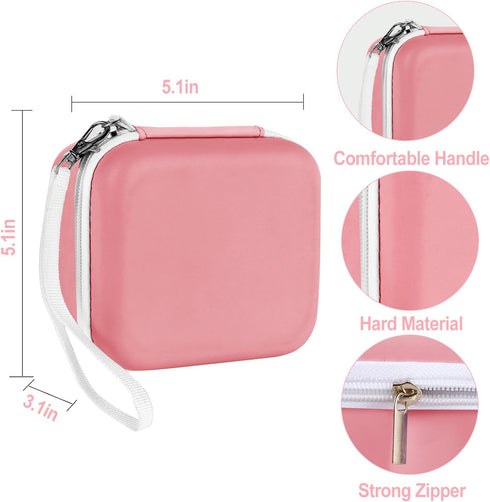 Lumus&Solem Pink Kids Camera Case - Storage Bag Compatible with Instant Cameras and Digital Video Cameras for Girls and