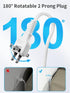 NTONPOWER Long Extension Cord 15FT, 3 Outlets 2 USB Ports, 2 Prong Power Strip with Wall Mount Adapter
