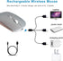 Bluetooth Mouse for Laptop/Tablet/iPhone/Android PC, Rechargeable Slim Quiet Mice Compatible with Windows/Linux, Silver