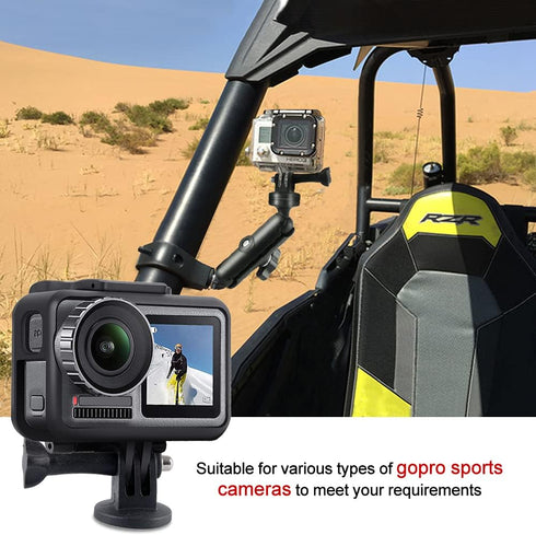 MAIKER Off Road UTV ATV Camera Mount, Compatible with GoPro, 1.75-2 inch Roll Bar, Aluminum Alloy, Easy Installation,