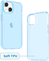 JJGoo Translucent Blue Clear Case for iPhone 14, Soft Shockproof Protective Slim Thin Phone Bumper Cover