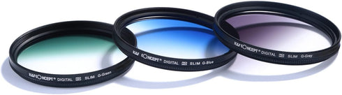 K&F Concept 62mm 9pcs Filter Kit: UV Protector, Circular Polarizing Filter, Microfiber Lens Cleaning Cloth, Petal Lens