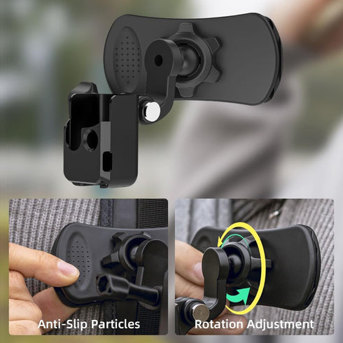 SUREWO 360° Rotation Backpack Strap Mount, Quick Clip Mount with Expand Frame Compatible with DJI Osmo Pocket 3