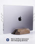 Nuvograin Dual Laptop Holder, Vertical Stand with 2 Slots for MacBook, Wooden Laptop Holder for Desk