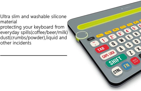 WYGCH- Ultra Thin Silicone Keyboard Cover for Logitech K480 Multi-Device Keyboard Protective Skin