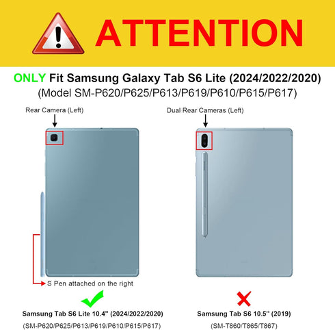 Fintie Keyboard Case for Samsung Galaxy Tab S6 Lite 10.4 Inch 2024/2022/2020, Slim Stand Cover with Detachable Wireless