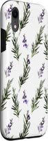 Rosemary Watercolor Plant Pattern Design iPhone XR Spring Herb Rosemary Watercolor Plant Pattern Aesthetic Case