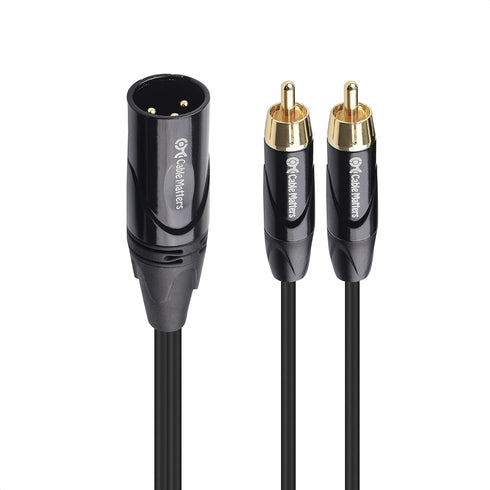 Cable Matters Dual RCA to XLR Stereo Audio Splitter Cable - 10 ft / 3m in Black
