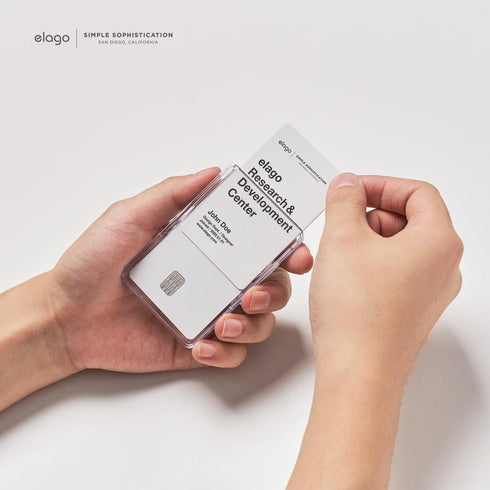 elago Clear Magnetic Card Holder Compatible with MagSafe for iPhone 15/14/13/12 Series - Durable Polycarbonate