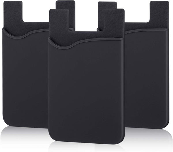 Pofesun Adhesive Phone Card Holder, 3 Pack, Silicone Stick-on Wallet for iPhone 16 15 14 13 12 Pro Max, Samsung Galaxy