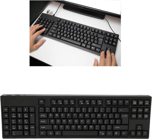 Dpofirs Left Handed Keyboard - 109 Keys Micro USB Ergonomic Layout, Plug and Play Office Keyboard for Business