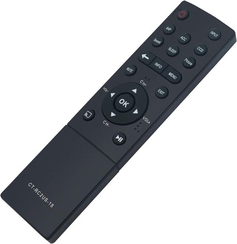 CT-RC2US-18 CTRC2US18 Replace Remote Control for Toshiba Smart LED TV HDTV Models 55L421U, 43L621U, 55L621U, 49L621U,