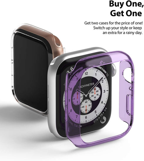 Ringke Slim Anti-Yellowing Material Case for Apple Watch Series 6, 5, 4, SE (2020), SE (2022) 40mm - Clear & Purple