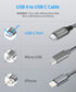etguuds USB C Cable 5-Pack (3/3/6/6/10 ft) Fast Charging Type C Charger for iPhone 15, Samsung Galaxy