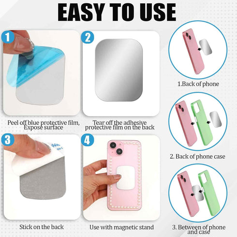 10 Pcs Adhesive Thin Metal Plates for Magnetic Mounts, Magnet Phone Metal Plates for Phone Case and Car, Compatible