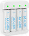 winbasic Rechargeable 1.5V Lithium AA Batteries with Charger (4-Bay Independent Slot), Long Lasting