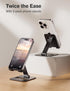 Nulaxy 2 Pack Dual Folding Cell Phone Stand, Fully Adjustable Phone Holder for Desk, Compatible with Phone 15 14 13 12 11, Nintendo Switch, All Phones, Black